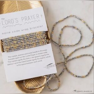 Alexa’s Angels Lords Prayer Morse Code Bracelet Necklace crystal metal Jewelry